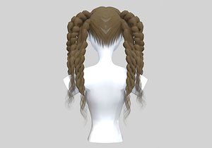 Pigtails Braids Hairstyle 3D