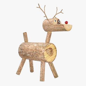 3D Christmas  Deer Wooden