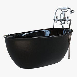 Black Bath with Faucet