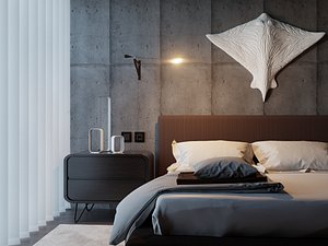 3D bedroom scene