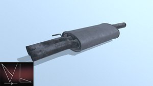 3D model rusty exhaust