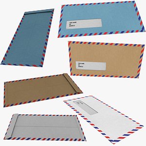 3D Air Mail Window Envelope Size DL Style POCKET