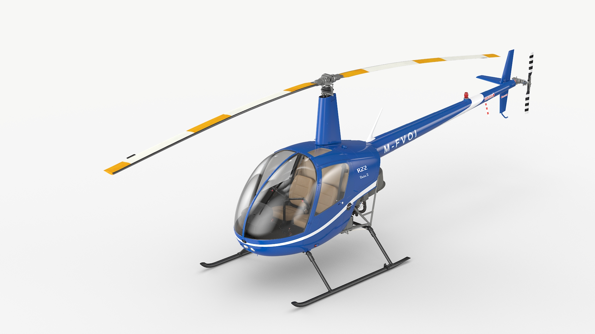 Robinson R-22 Beta II Light Utility Helicopter Blue Model - TurboSquid ...