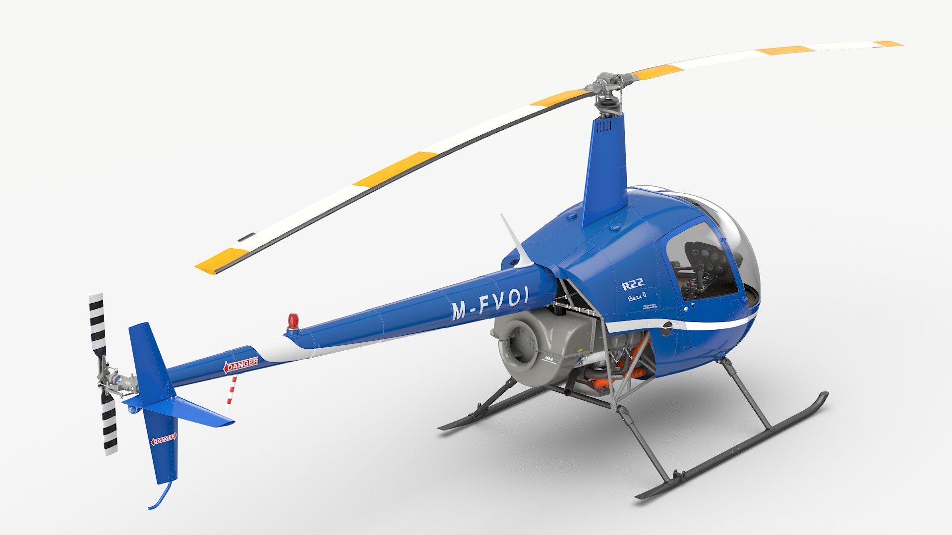 Robinson R-22 Beta II Light Utility Helicopter Blue Model - TurboSquid ...