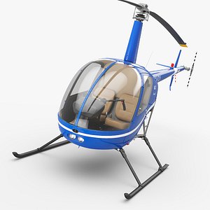 Robinson R-22 Beta II Light Utility Helicopter Blue model