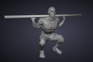 3D Deadlifting Male 01 lowpoly