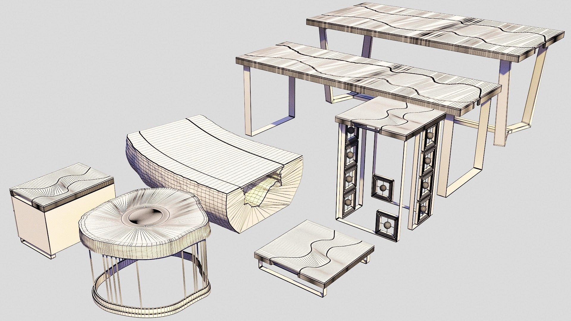 Tables Set 3D model - TurboSquid 1716475
