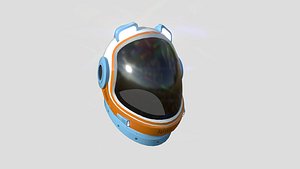 Astronaut Helmet B05 Blue Orange - Character Design Fashion 3D model