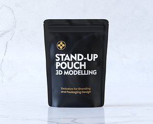 3D Stand Up Pouch Packaging model