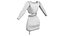 Blue and Brown Tiger Stripes Gathered Side Cutout Front Mini Dresses