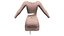 Blue and Brown Tiger Stripes Gathered Side Cutout Front Mini Dresses
