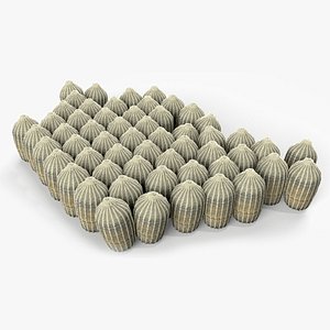 3D Typical Egg Laying of Monarch Butterflies in Final Stage of Maturation model