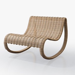 RATTAN ROCKING CHAIR 3D