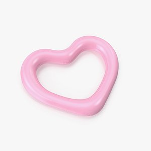 3D Pink Heart Pool Float model