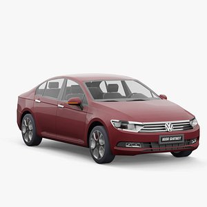 Volkswagen Passat 2015 sedan lowpoly 3D