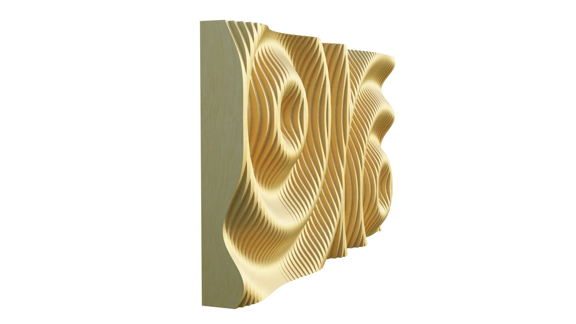 Parametric Ripples Wooden Wall 02 Model - TurboSquid 2195118