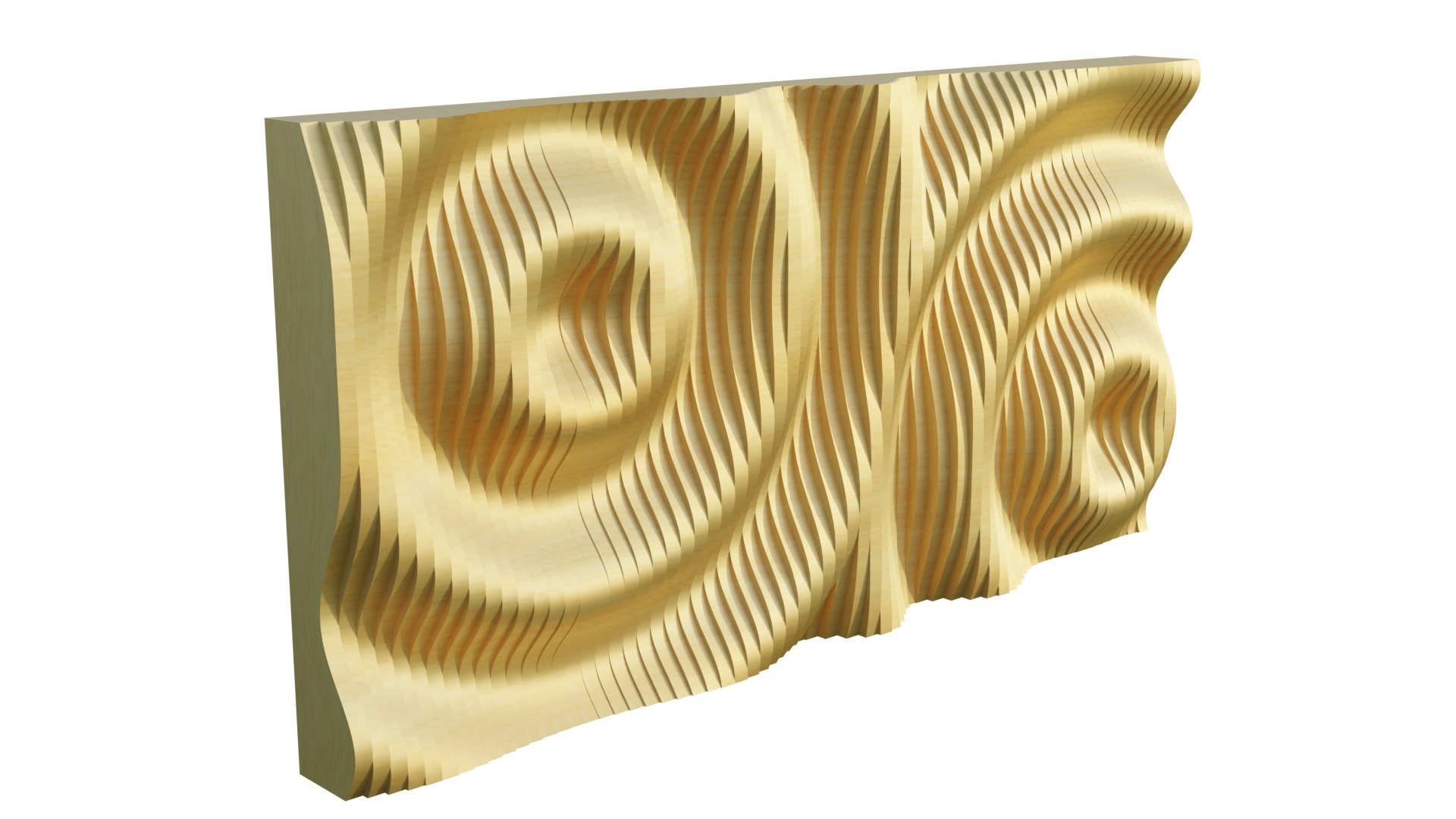 Parametric Ripples Wooden Wall 02 Model - TurboSquid 2195118