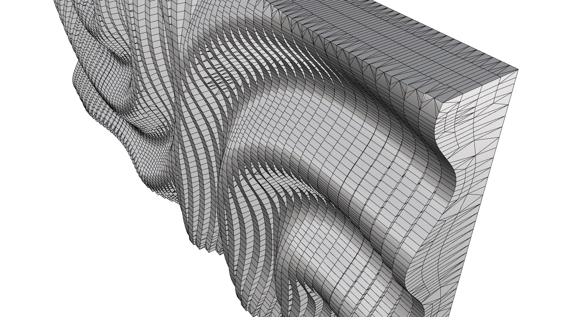 Parametric Ripples Wooden Wall 02 Model - TurboSquid 2195118