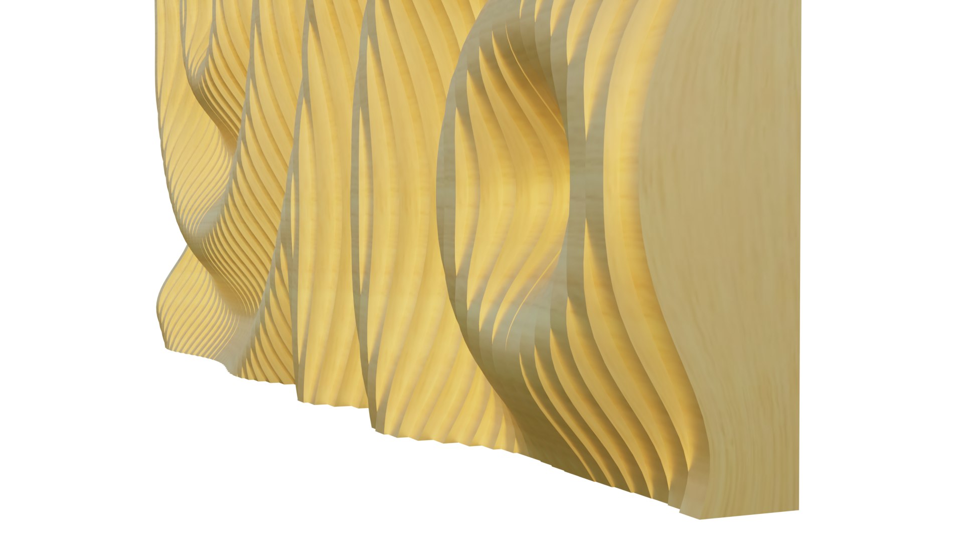 Parametric Ripples Wooden Wall 02 Model - TurboSquid 2195118