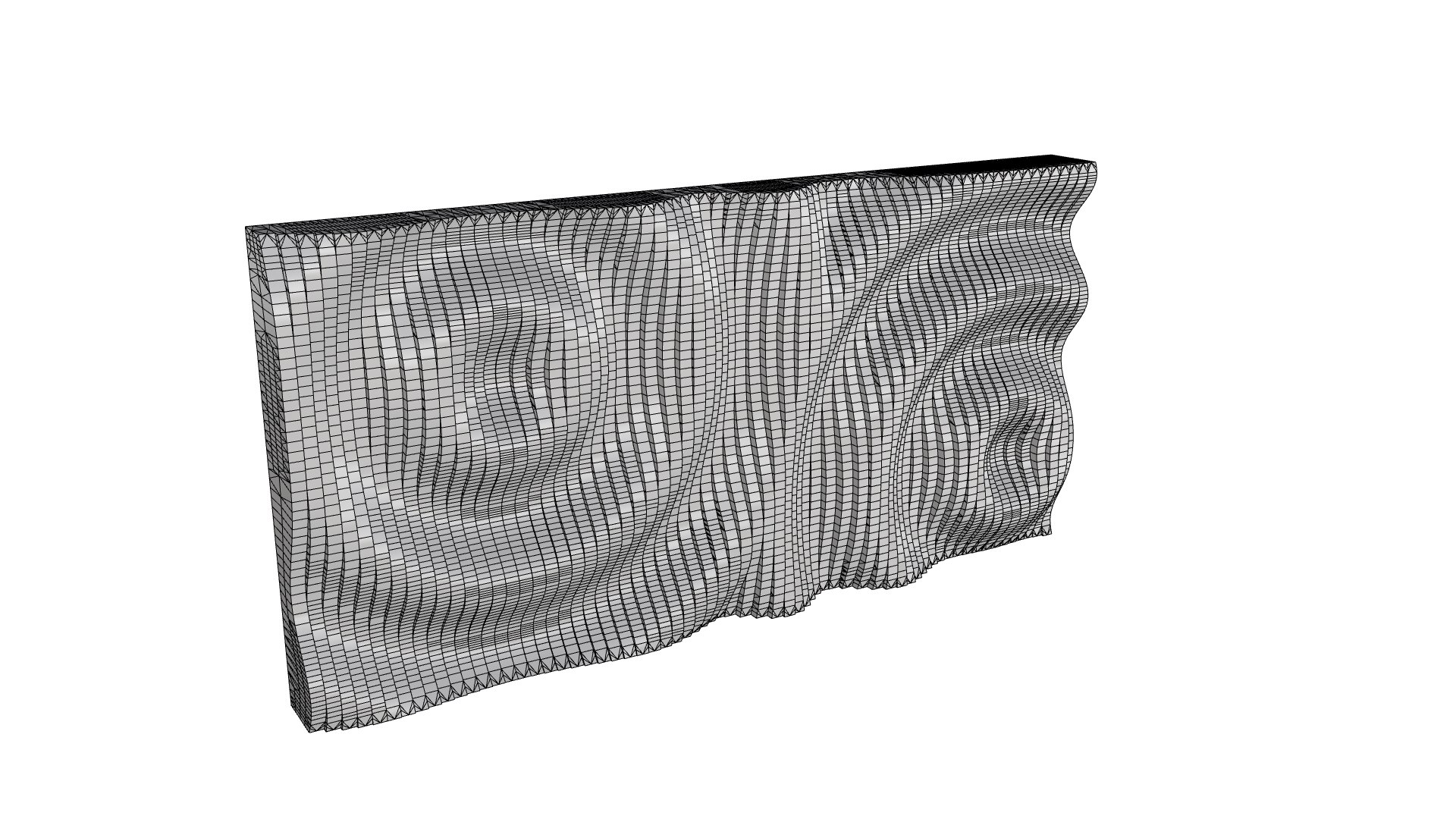 Parametric Ripples Wooden Wall 02 Model - TurboSquid 2195118