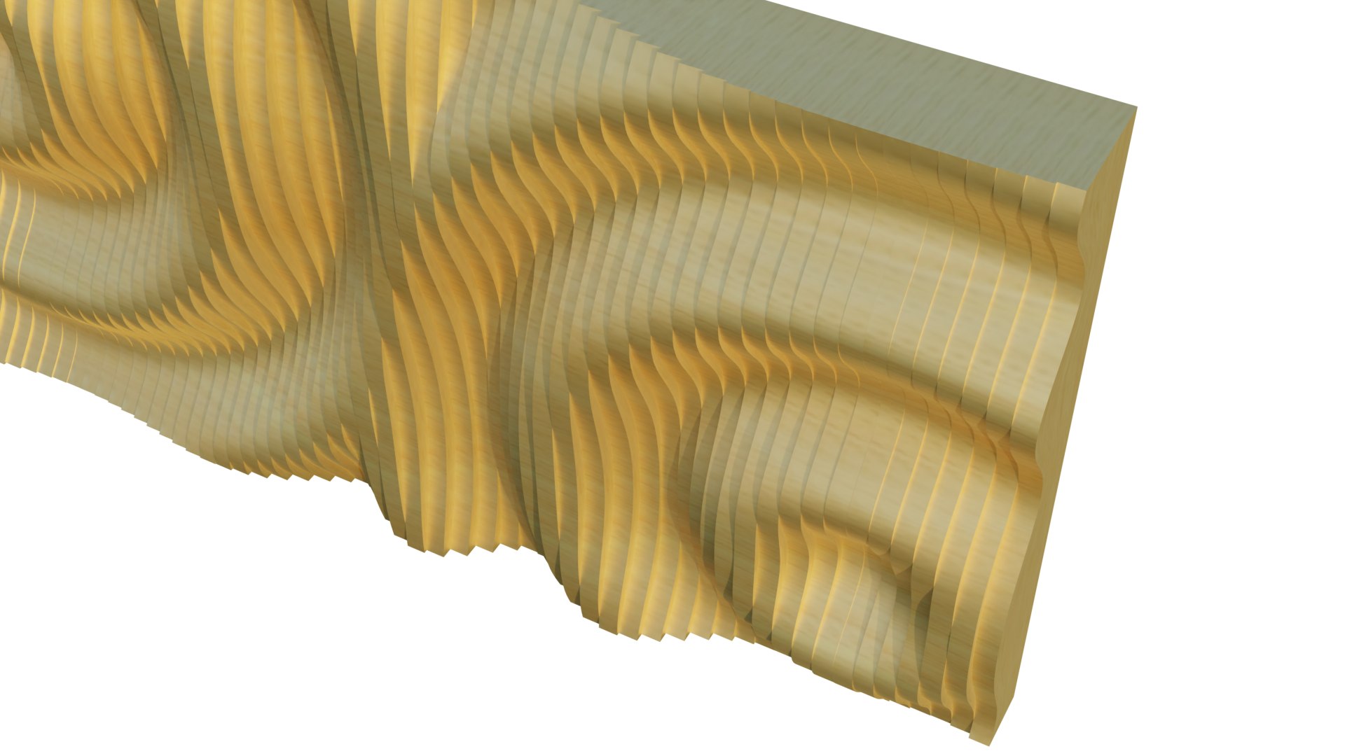 Parametric Ripples Wooden Wall 02 Model - TurboSquid 2195118