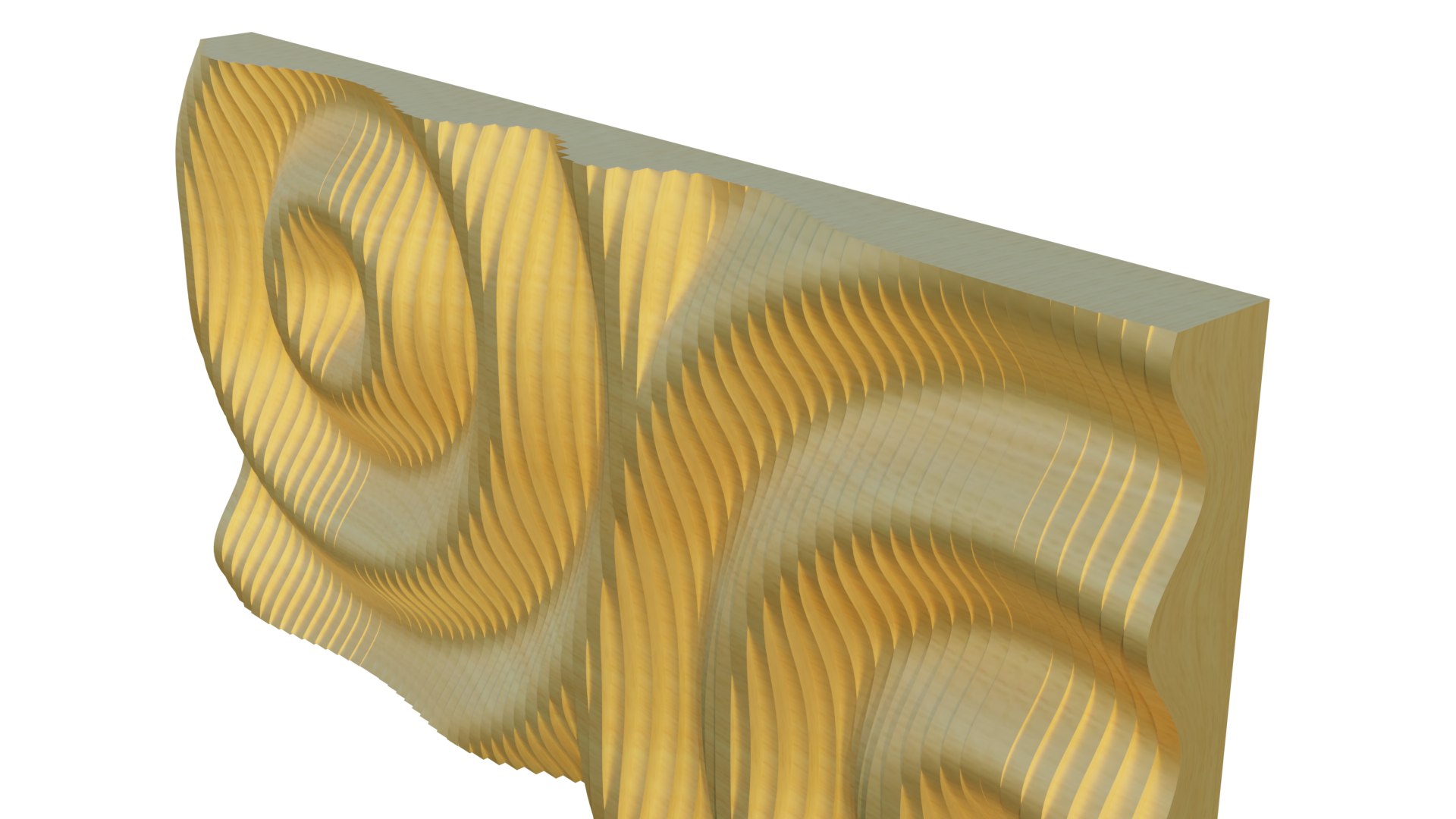 Parametric Ripples Wooden Wall 02 Model - TurboSquid 2195118