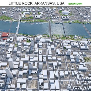 Little Rock Downtown Arkansas USA 3D