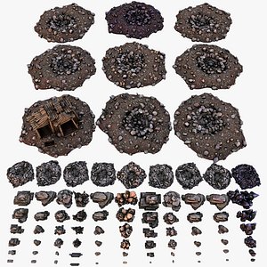 Medieval Mine Industrial Environment Pack Ore Minerals Crystals Metal
