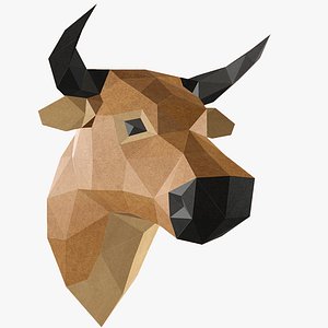 cow low poly by papercraft 3D model