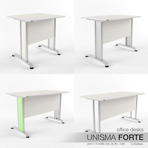 3d model office desks unisma forte