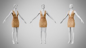 Dress 34 Amber Bloom Brocade v2