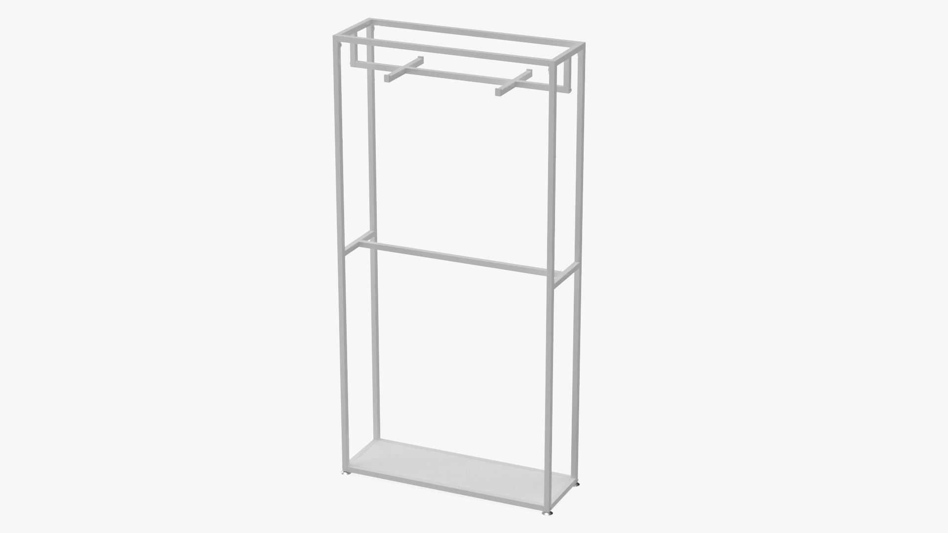 Double Coat Rack White 3D model preview
