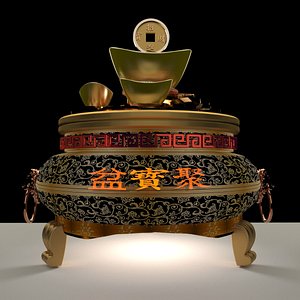 3D model chinese gold ingot