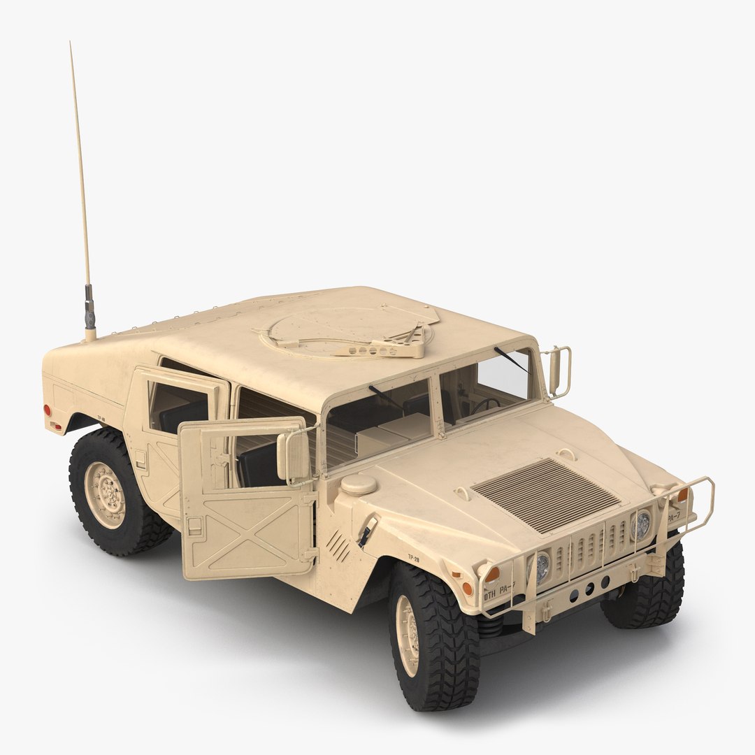 Humvee Desert Rigged 3D Model 3D model preview