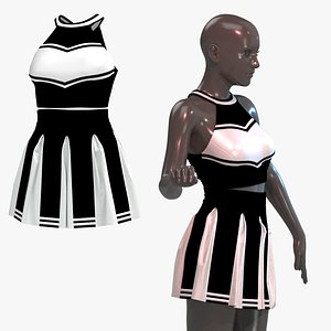 3D cheerleader girls FBX OBJ files model