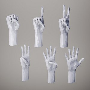 Hands Finger Counting  Low poly