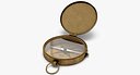 Antique Pocket Brass Compass