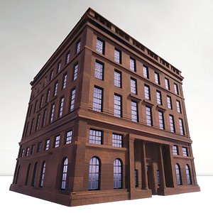 3D 3D Model of Building Low Poly
