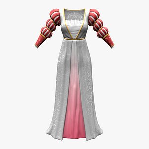 Long Princess Dress Gown With Mamaluke Virago Sleeves