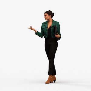 00541Helen007 - Adult Indian woman talking in office setting with briefcase autumn attire