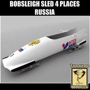 bobsleigh sled 4 places 3d max