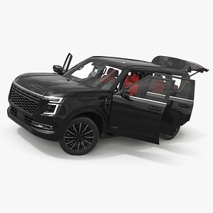 High-Spec Urban SUV with Contrast Finish Black Rigged for Cinema 4D 3D model