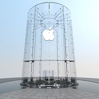 Apple Store Glass Cylinder Entrance