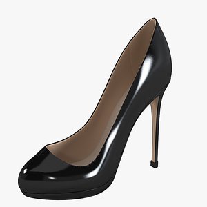 leather platform shoes 3d max