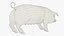 Pig Sow Landrace Rigged for Blender model