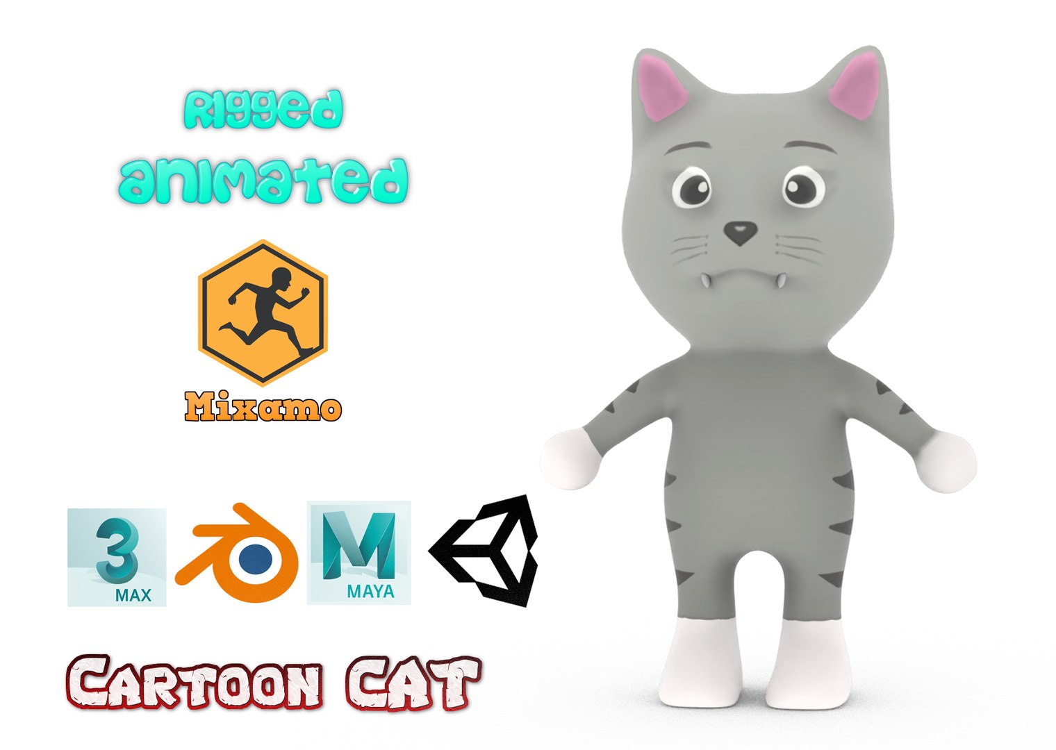3D Character003 Animated Cat 3D model - TurboSquid 2012818