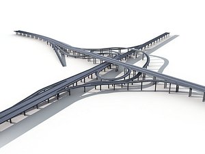 highway viaduct flyover 3D model