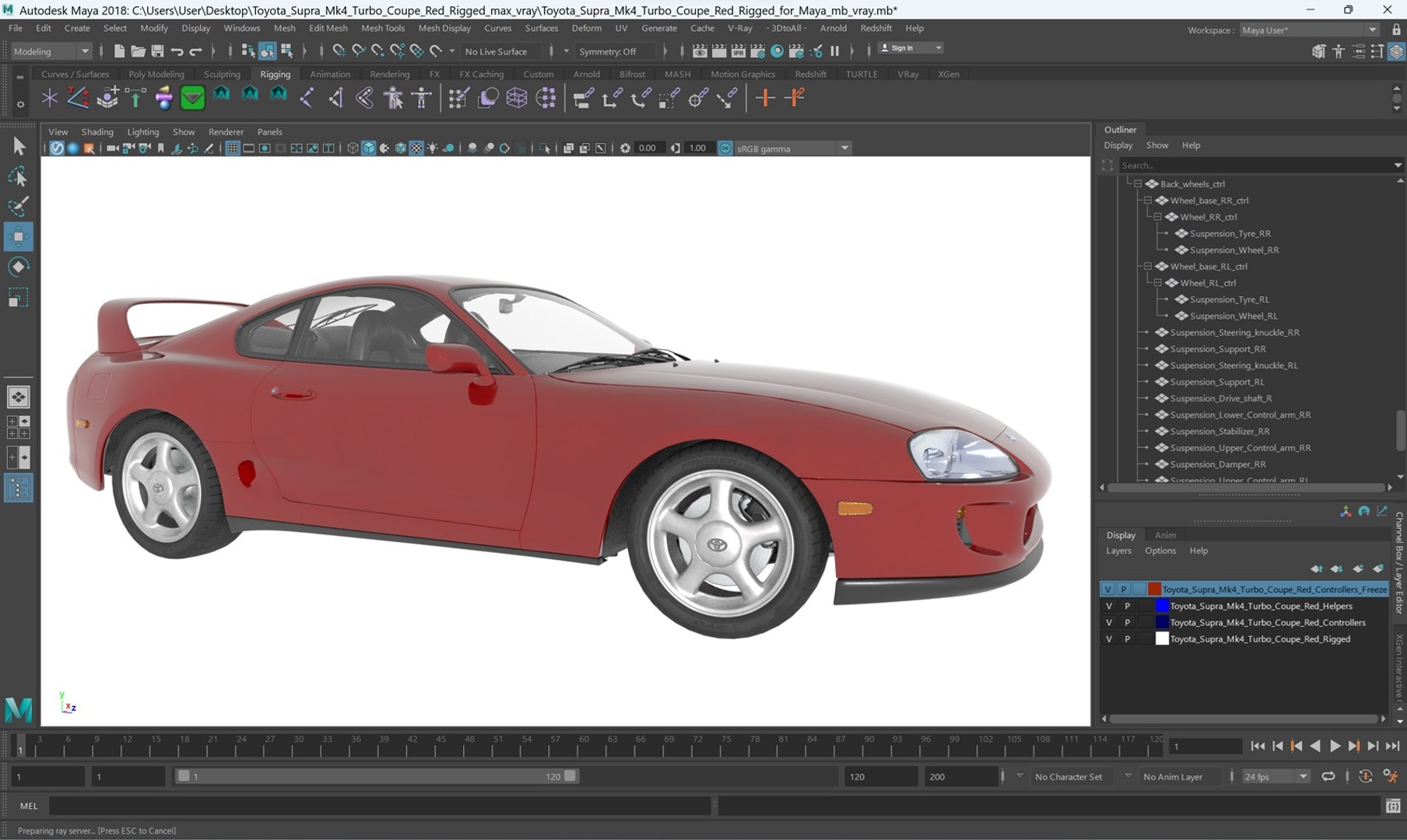 Toyota Supra Mk4 Turbo Coupe Red Rigged For Maya 3D Model - TurboSquid ...