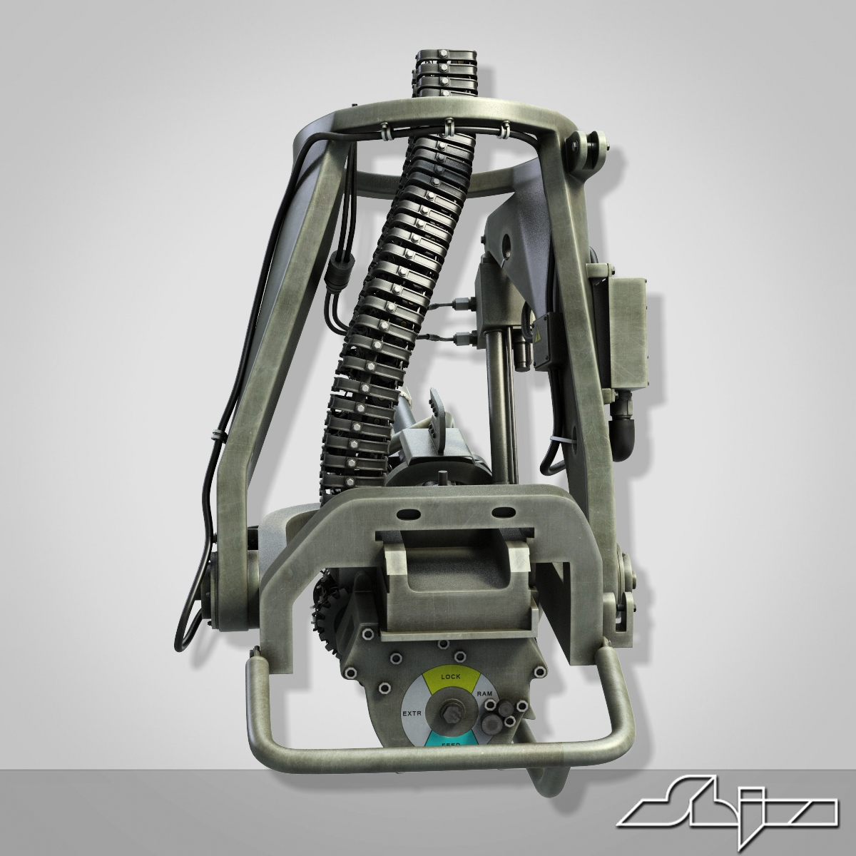 apache helicopter m230 chain 3d max
