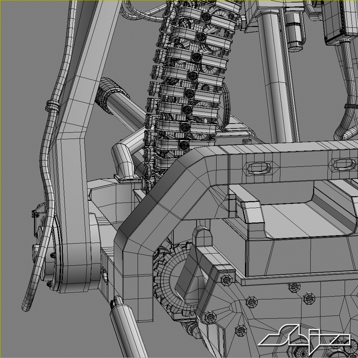 Apache Helicopter M230 Chain 3d Max